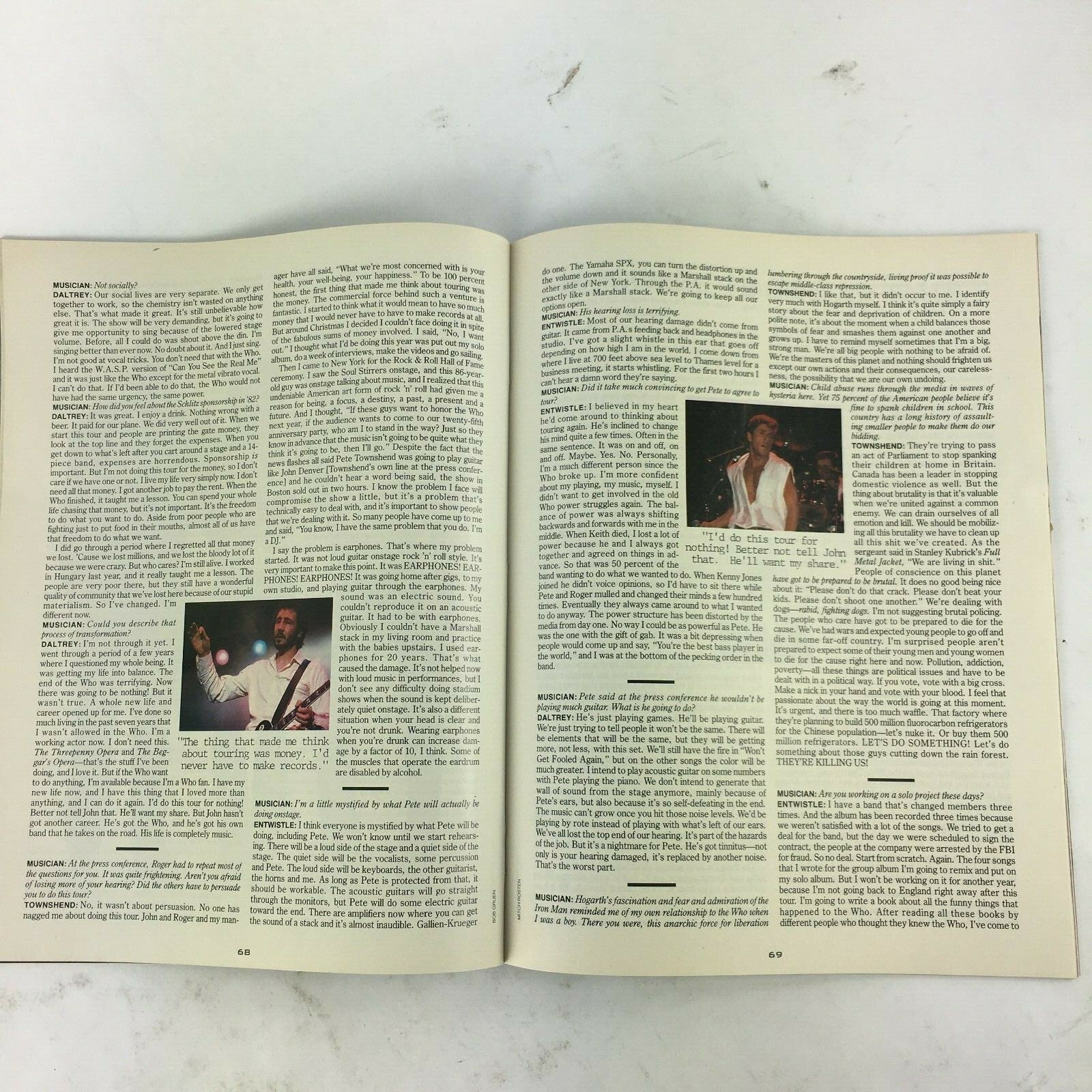 July 1989 Musician Magazine The Who Never $AY Never Again By Charles M.Young