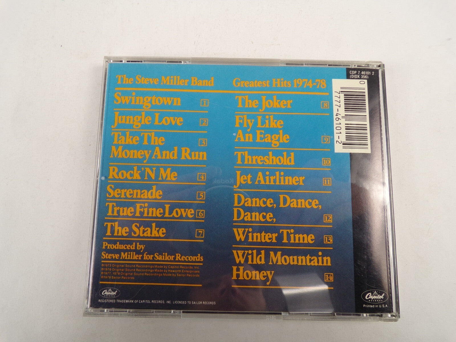 The Steve Miller Band Greatest Hits 1974- 78 The Steve Miller Band Swingtn CD#53