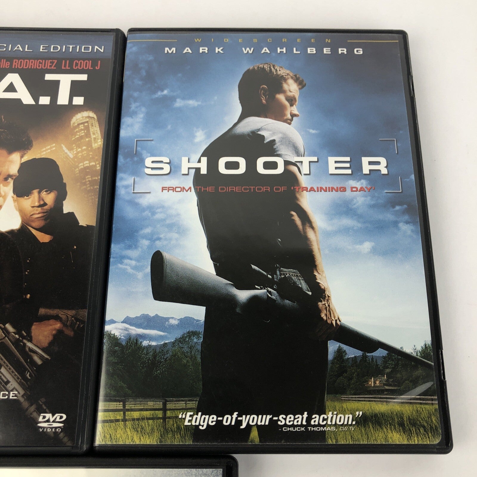 Action Lot 3 of DVD’s Miami Vice , S.W.A.T Collin Farrell, Shooter Mark Wahlburg