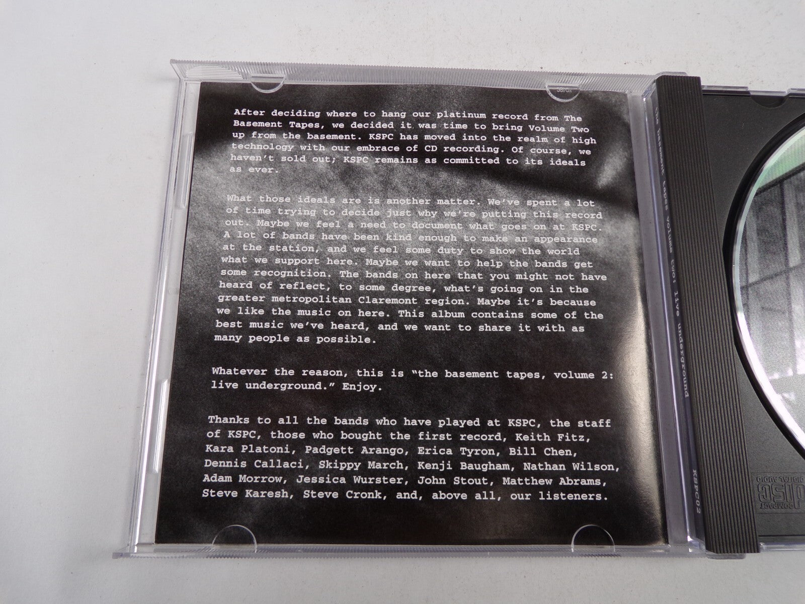 The Basemennt Tapes Volume Two Live Underground Un Unknown July 1996 CD#25