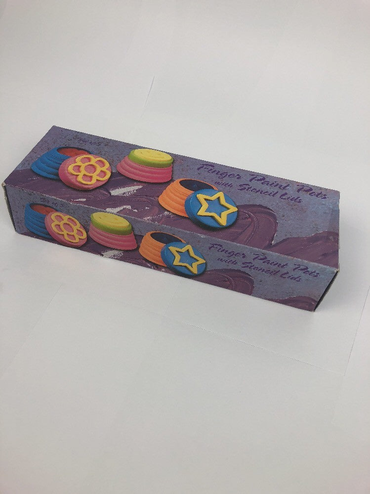 SET OF THREE FINGER PAINT POTS WITH STENCIL LIDS, Rare item USA SHIPPING FAST