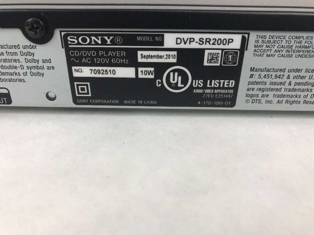 SONY DVD Player DVP-SR200P, SL (PPS000415)