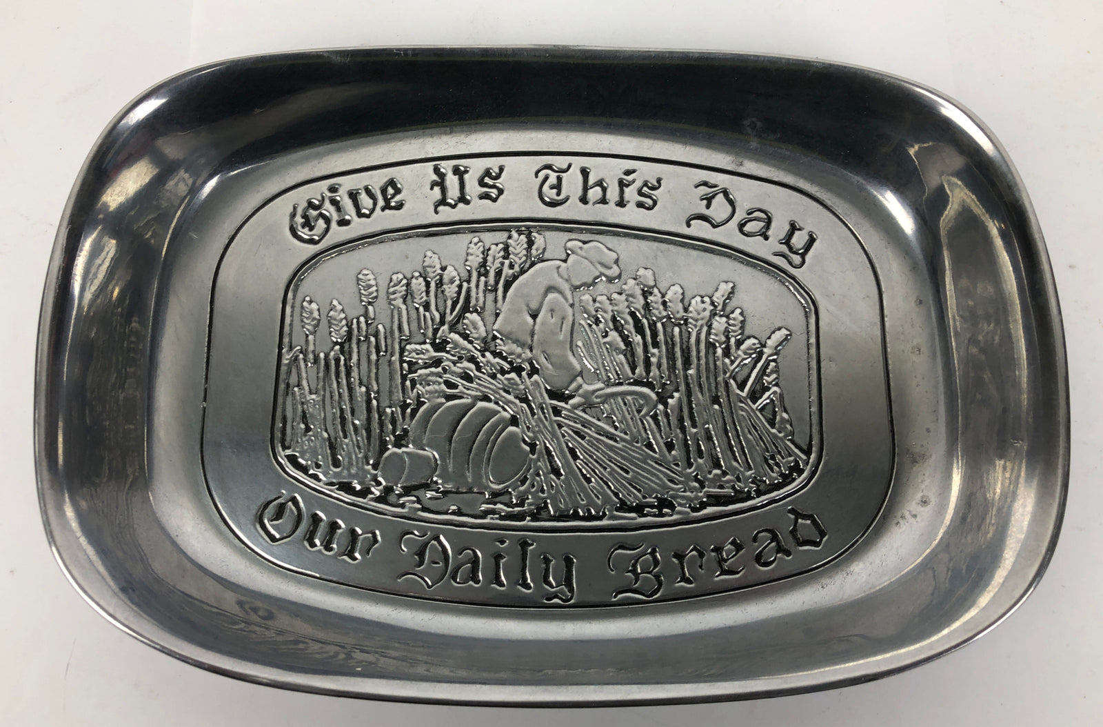 Wilton Armetale Pewter RWP Platter " Give Us This Day Our Daily Bread " USA Made