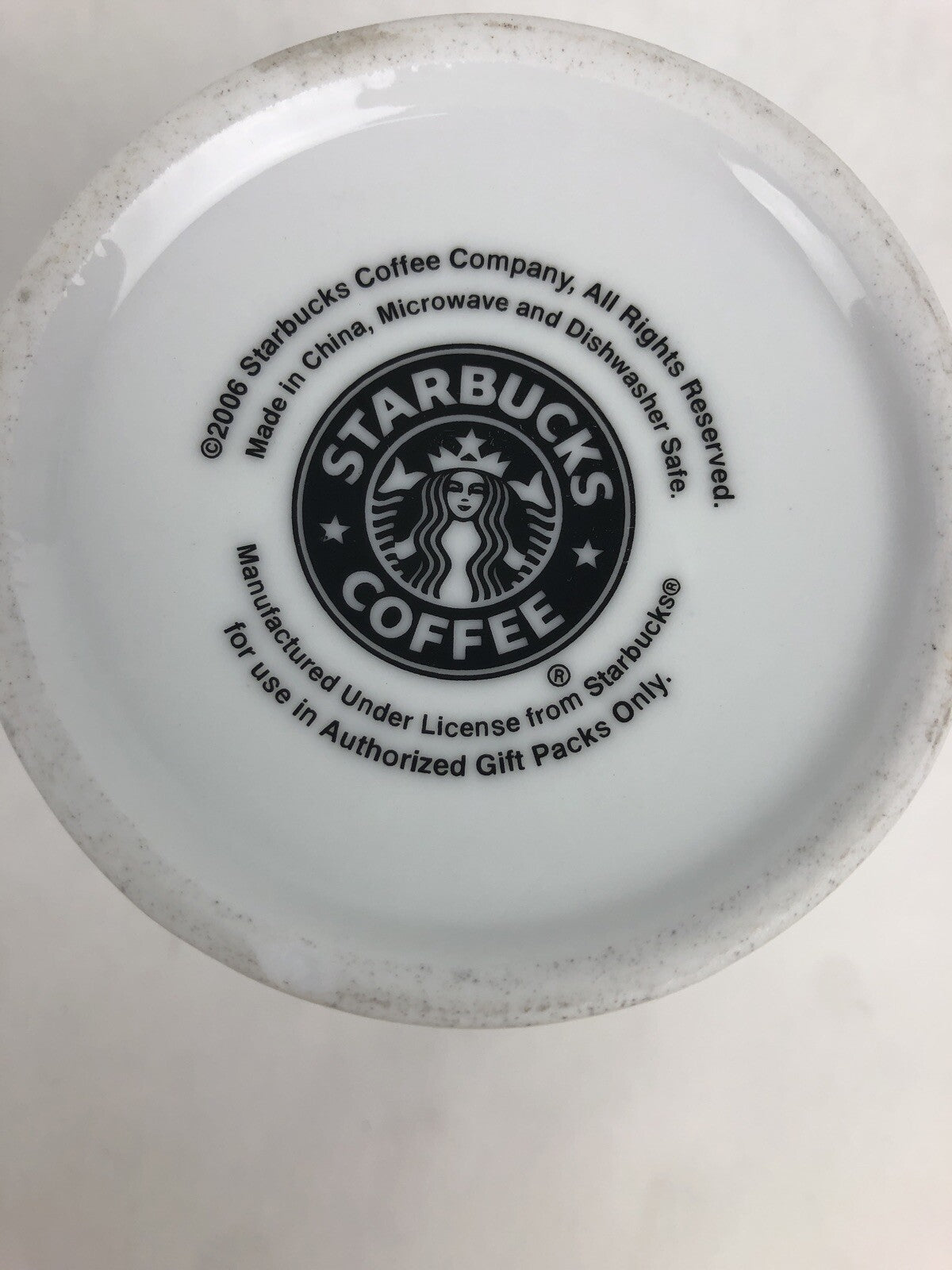 White Starbucks Coffee Mug Mermaid Logo 5” Tall 12 oz Tea Cup Latte 2006