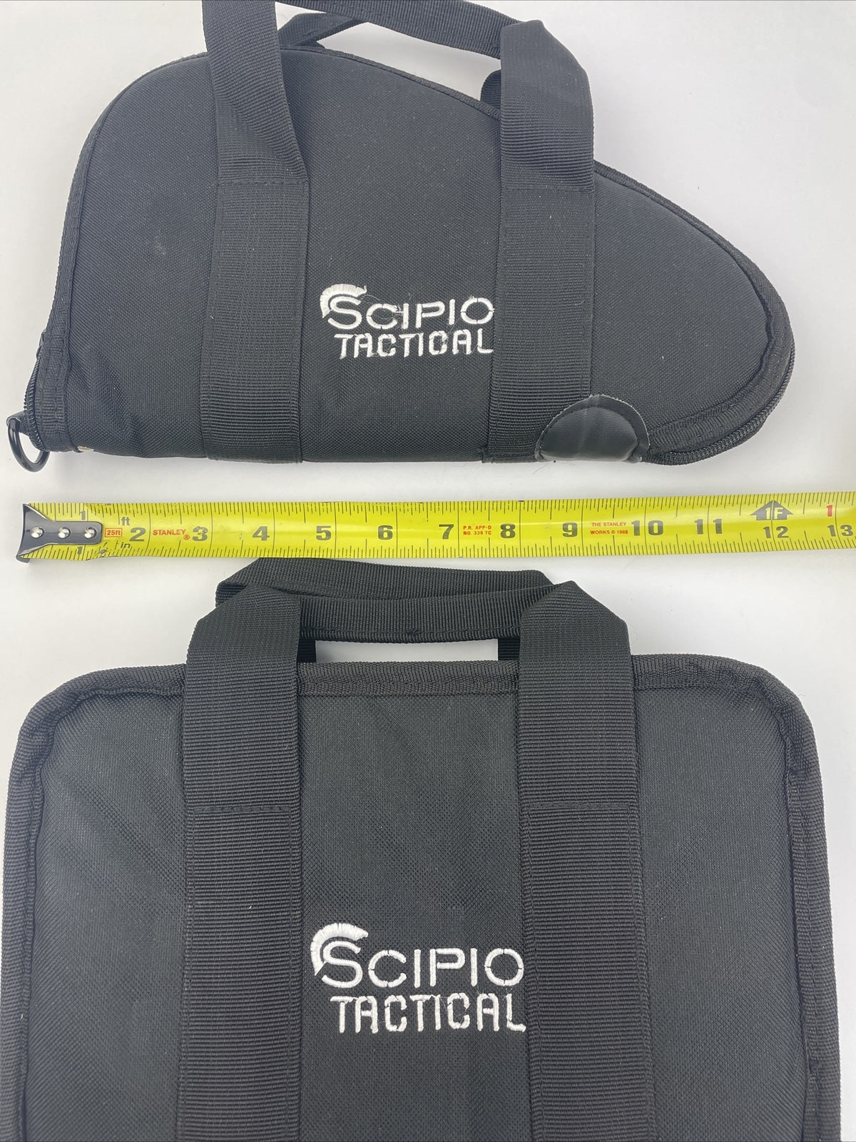 Lot of 2 x SCIPIO Tactical Rugged Double Padded Pistol Gun Ammo Case - Black