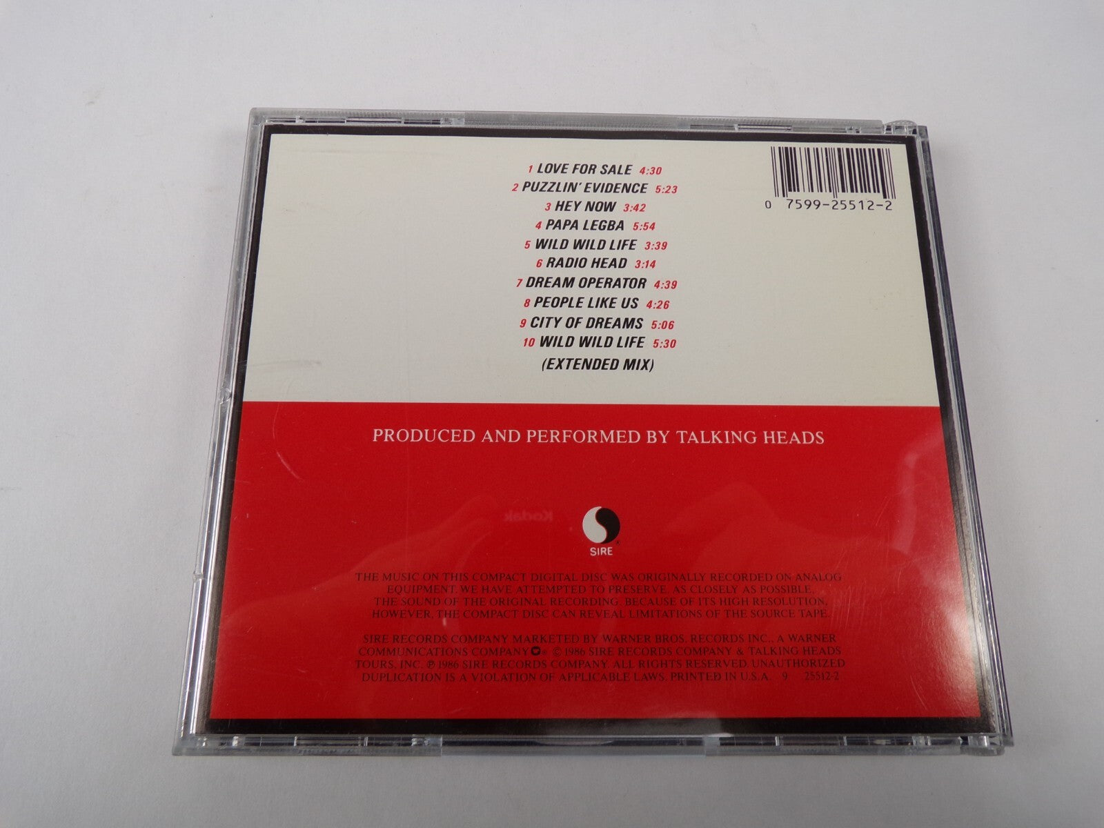 Talking Heads Love For Sale Hey Now Papa Legba City Of Dreams CD#53