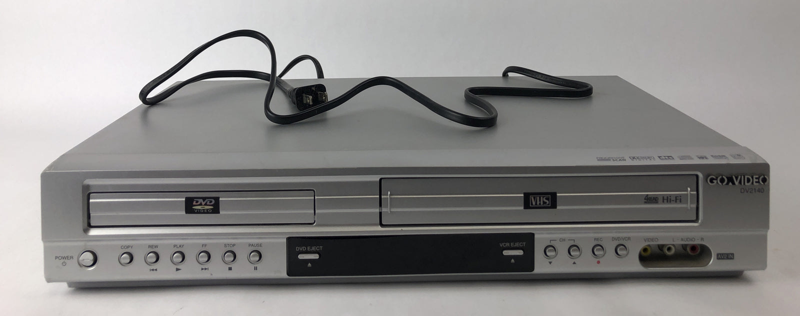 GO VIDEO DV2140 4 HEAD HI FI VHS VCR / DVD PLAYER - FOR PARTS OR REPAIR