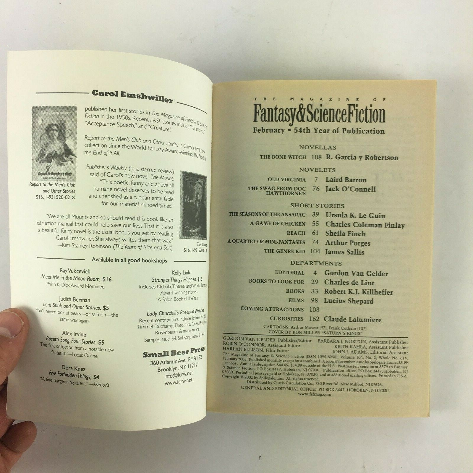 February Fantasy&Science Fiction The Bone Witch R.GarciayRobertson JackO'Connel