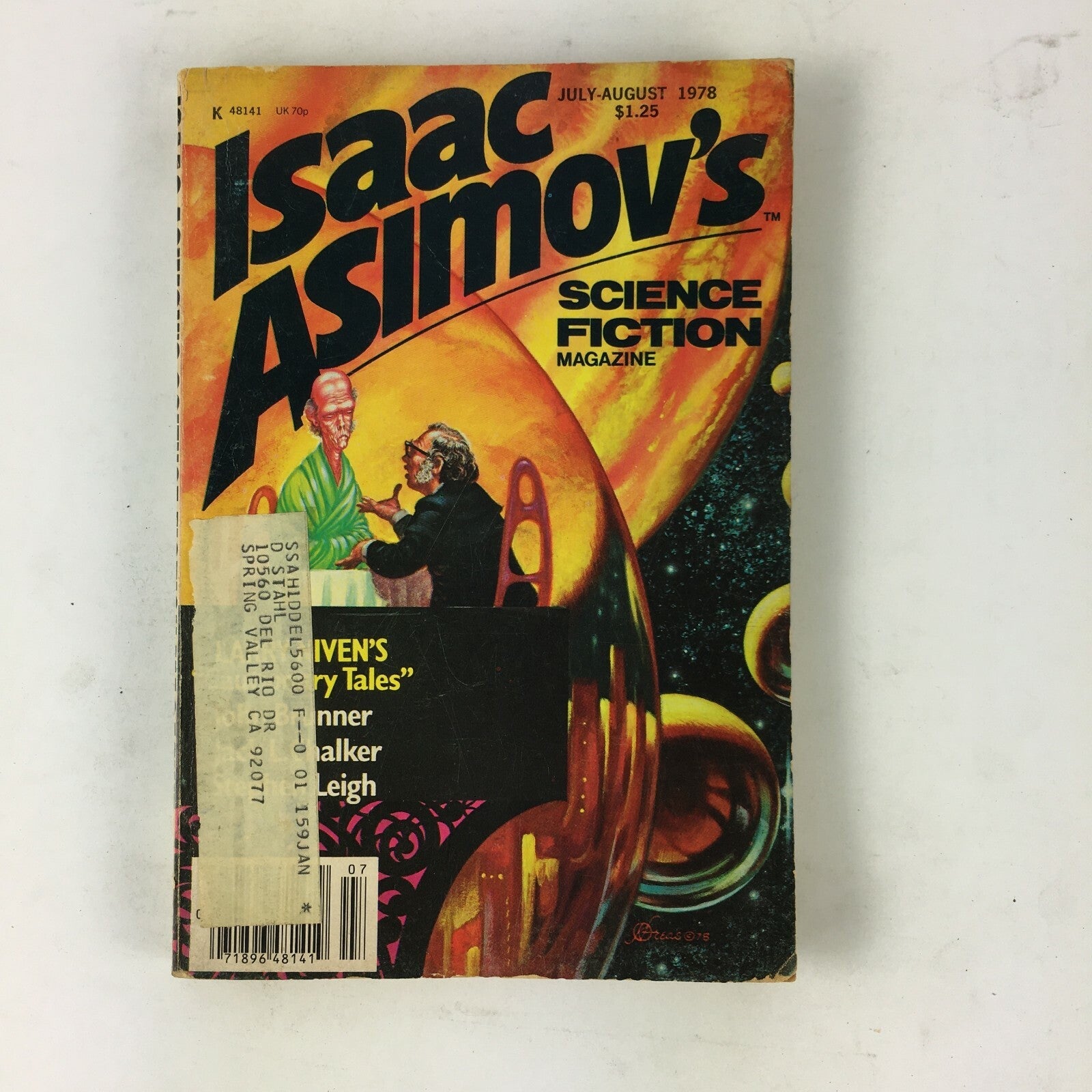 August 1978 Isaac Asimov's Science Fiction Magazine Larry Nivens John Brunner