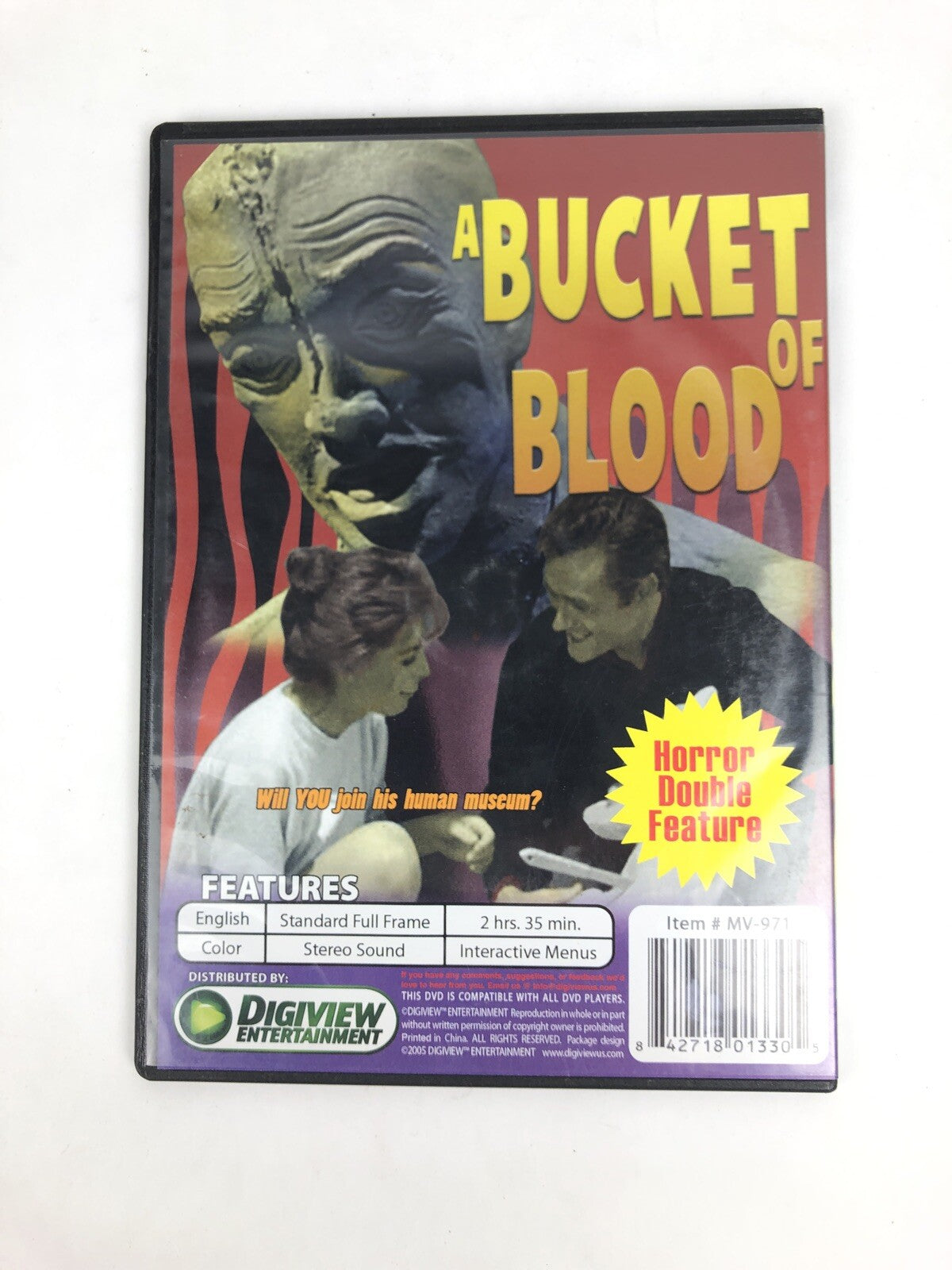 BUCKET OF BLOOD + Night Of The Living Dead DVD Horror Double Feature - FSTSHP