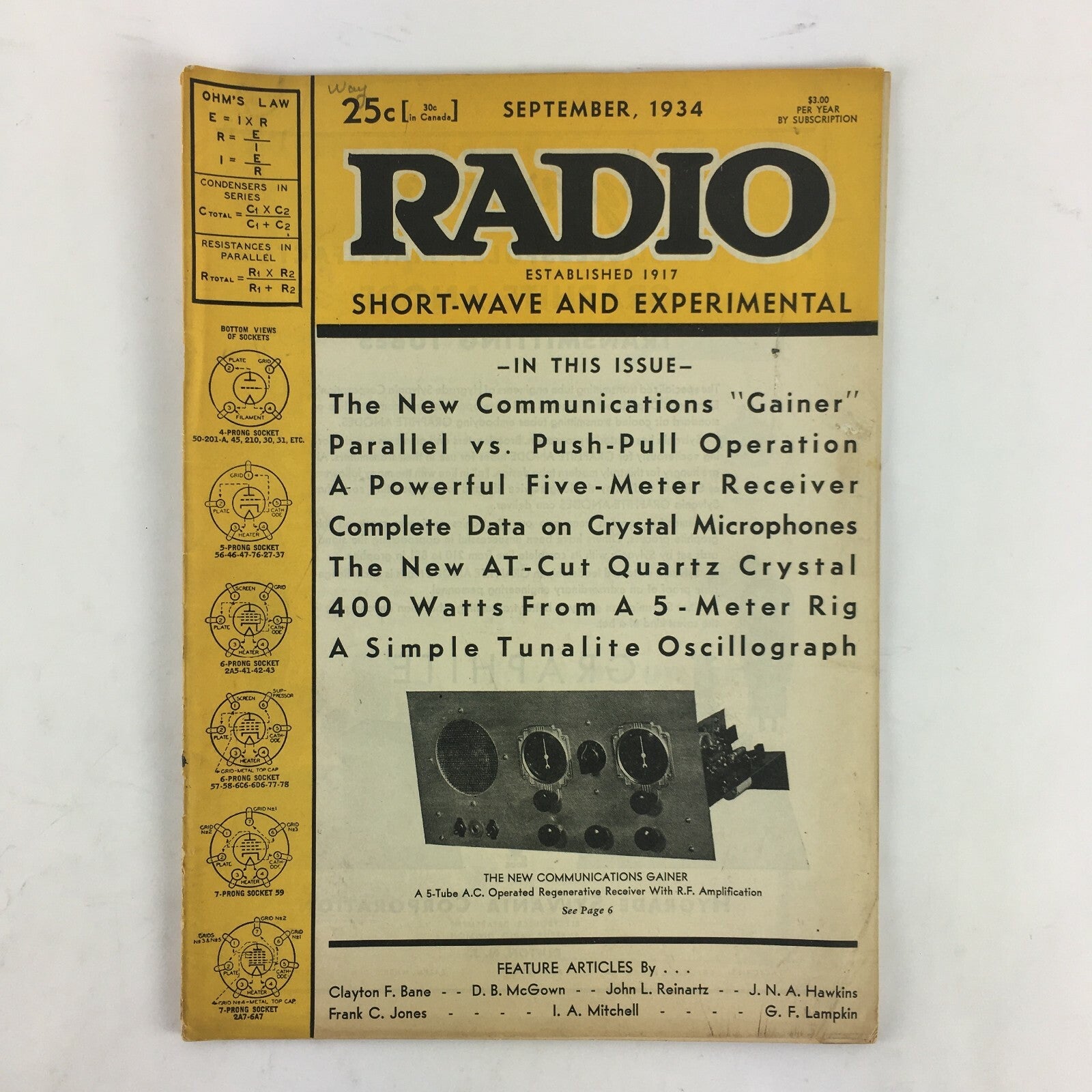 September 1934 Radio Magazine New Communications Gainer Parallel vs Push Pull Op