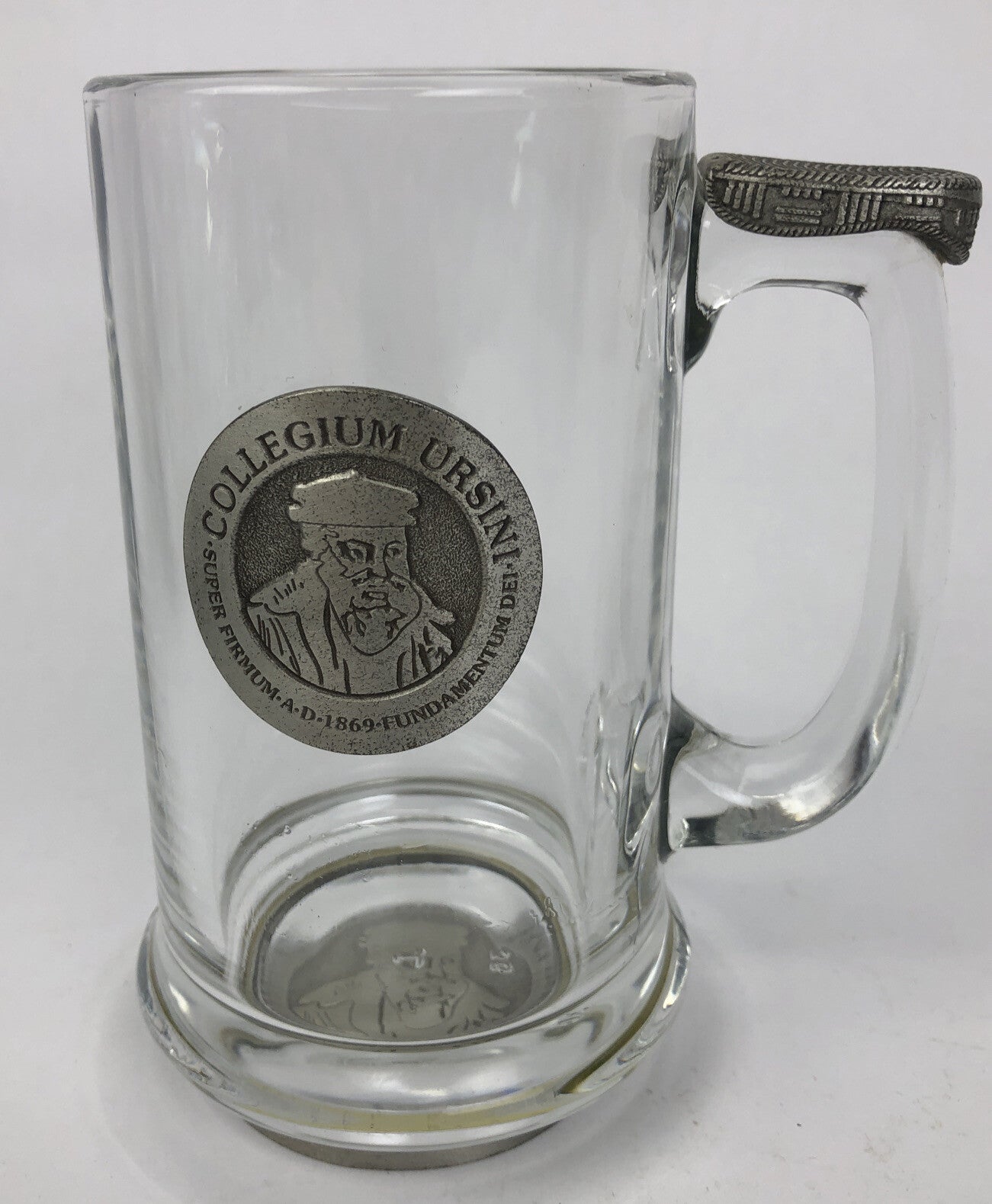 Collegium Ursini Super Firmum A D 1869 Fundamentum DEI Glass & Pewter Beer Mug