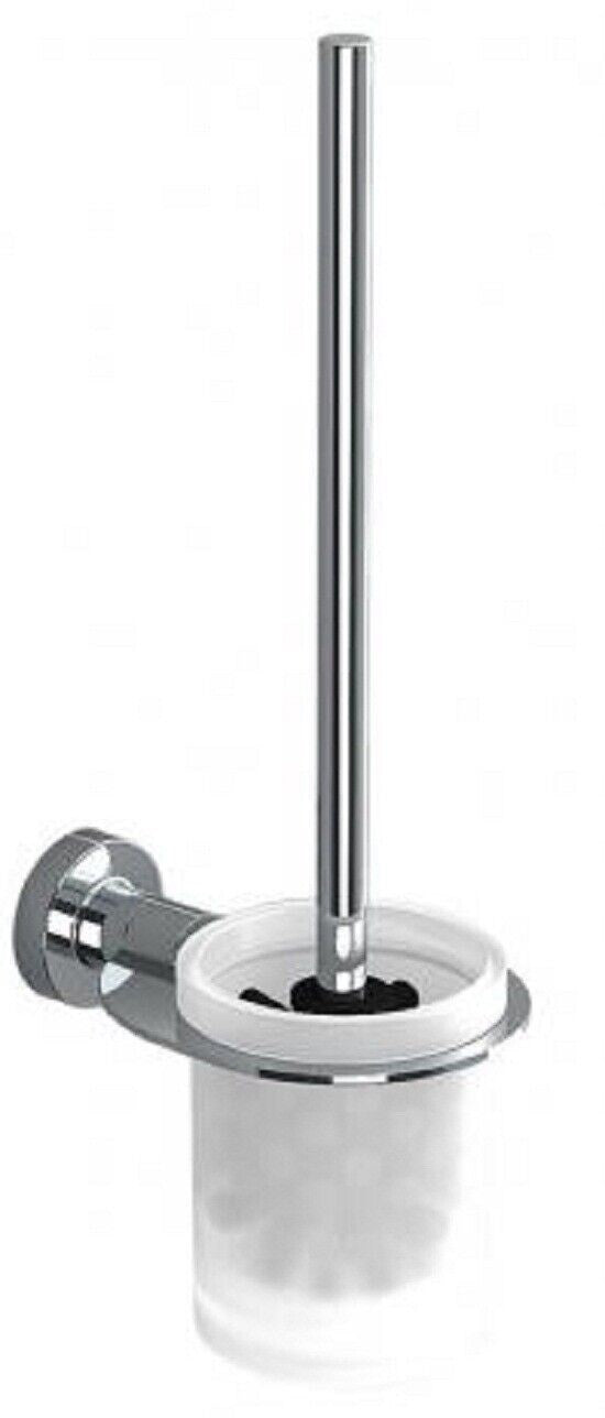 Sonia TECNO WALL MOUNTED TOILET BRUSH SET 123x103mm Brass & Zamak GLASS/CHROME