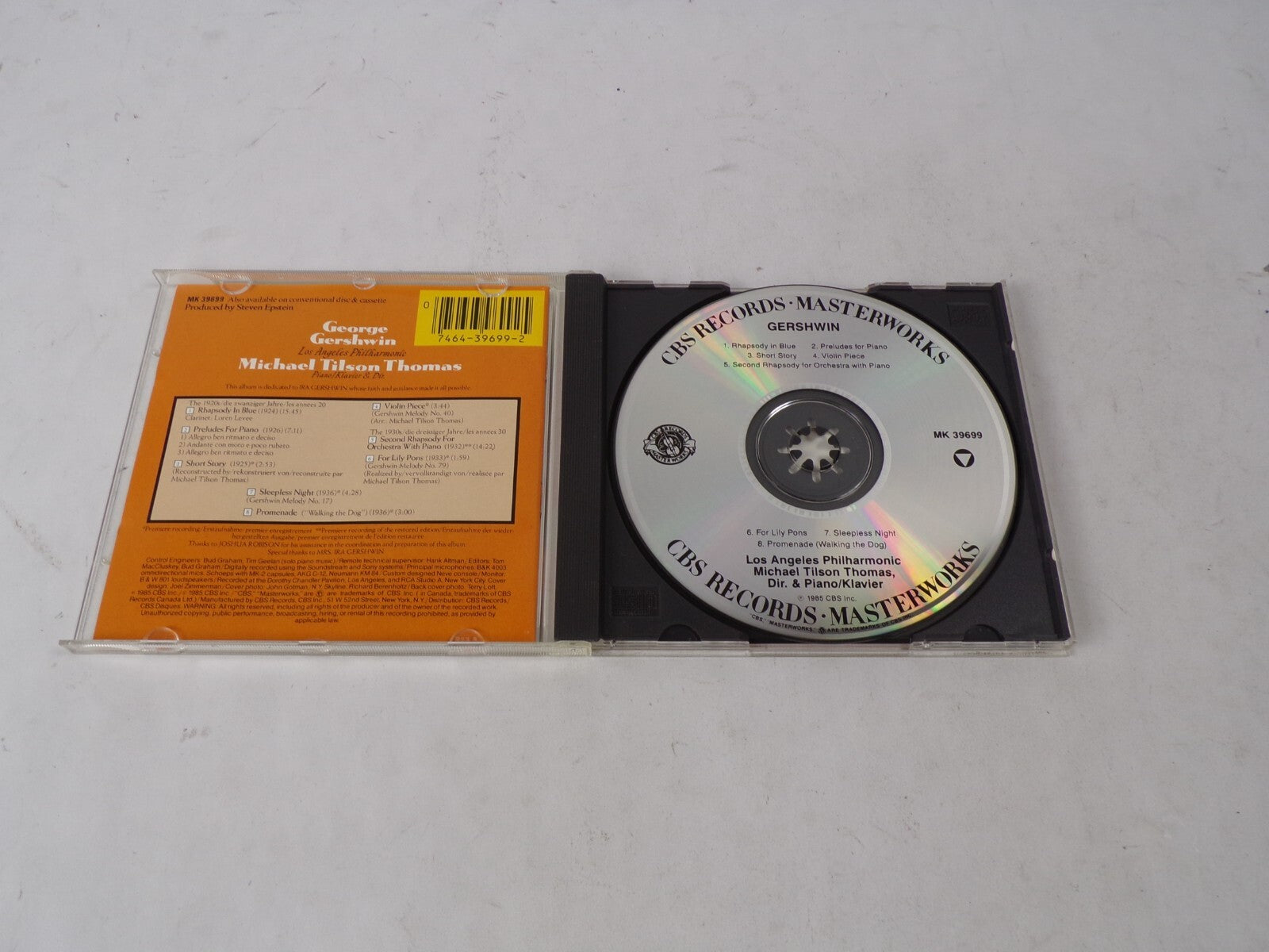 Gershwin Michael Tilson Thomas Rhapsody In Blue Preludes For Piano Short CD#41
