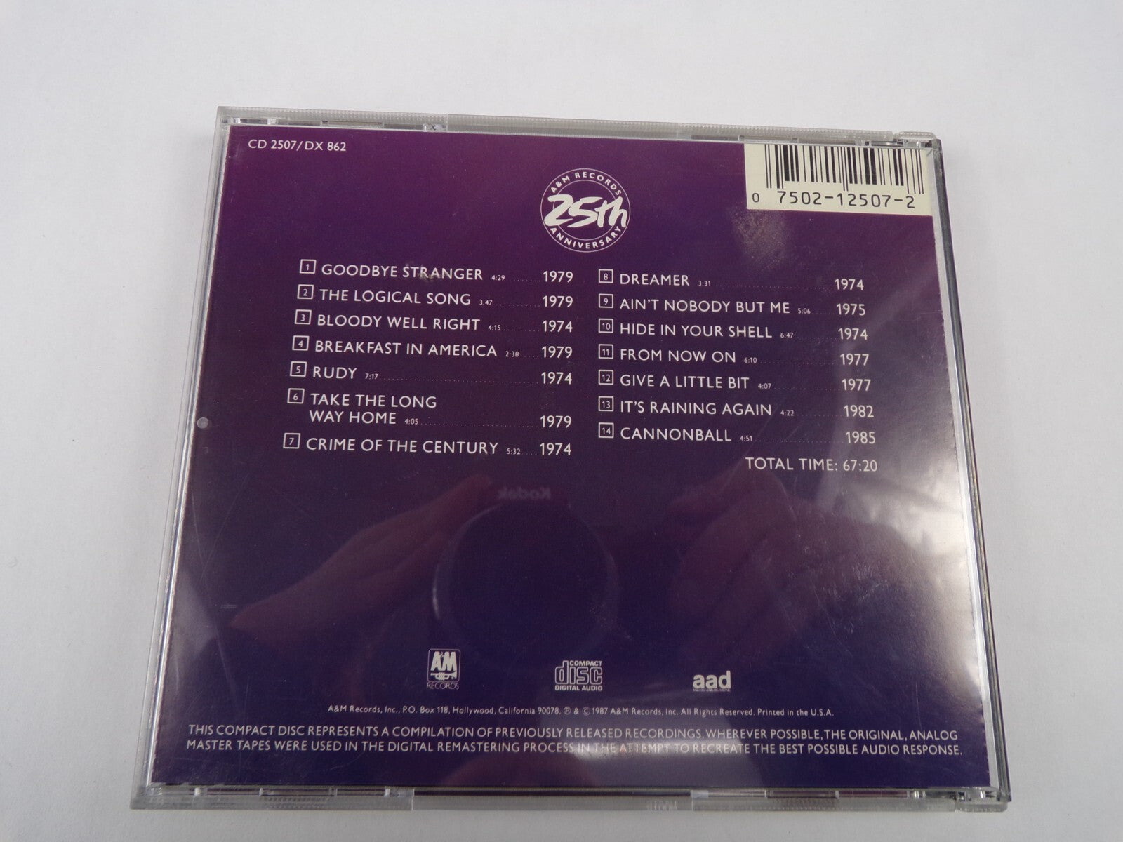 Supertramp Classics Volume 9 Goodbye Stranger The Logical Song CD#58