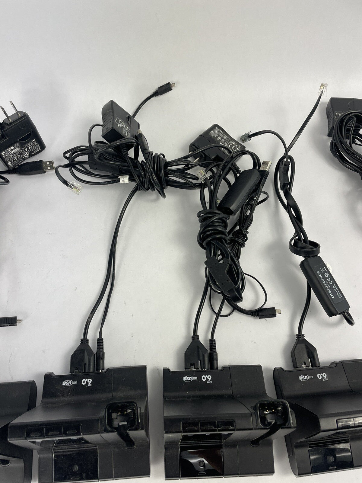 Lot of (7) Plantronics W02 Wireless Headset System Charging Bases w Power Supply
