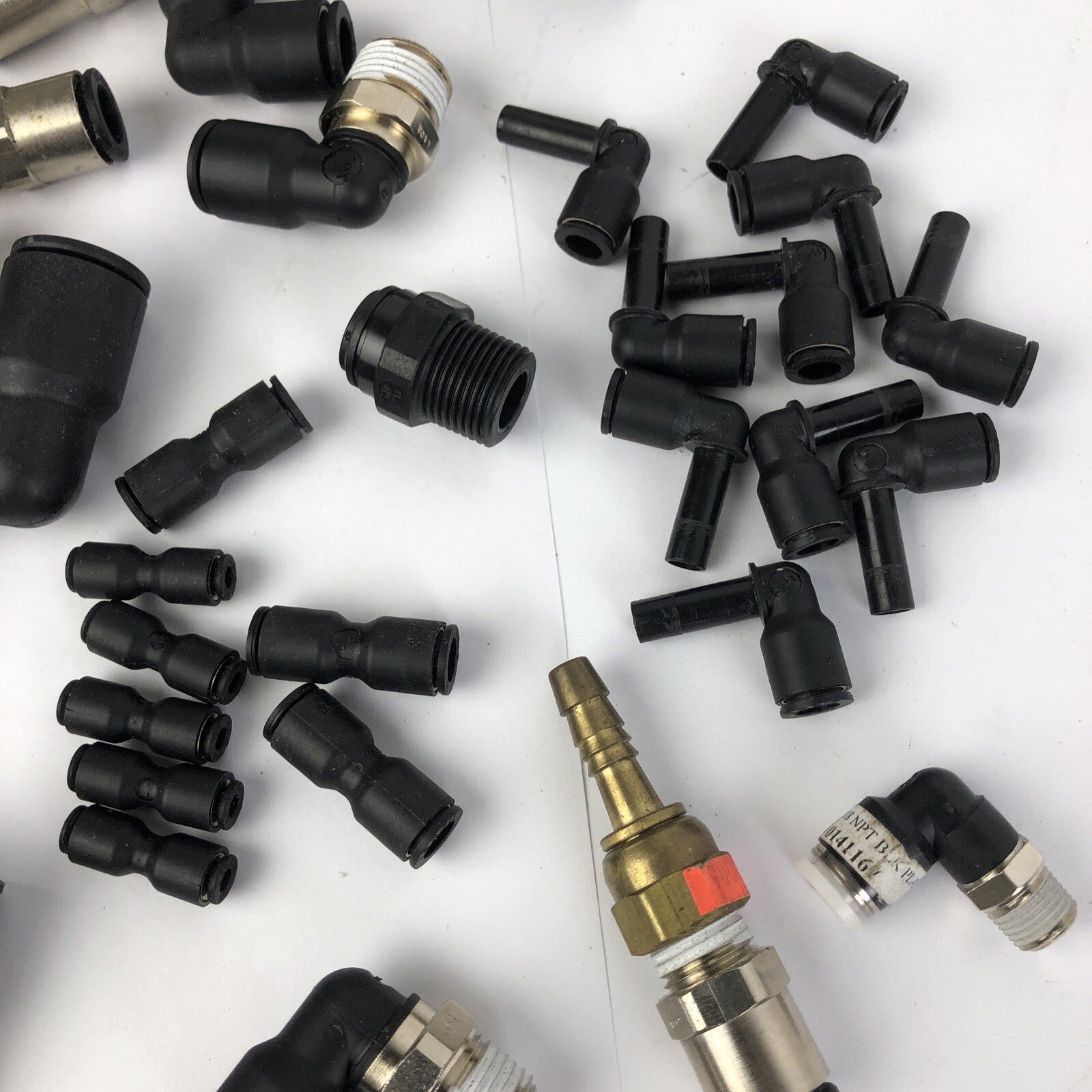 Lot of approx. 50 NOS Legris Assorted Tube Press Fittings Stainless / Plastic