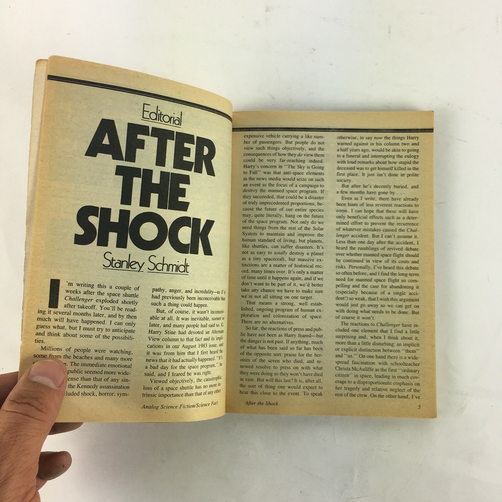September 1986 Analog Science Fiction Fact Magazine Vernor Vinge Arthur C.Clarke