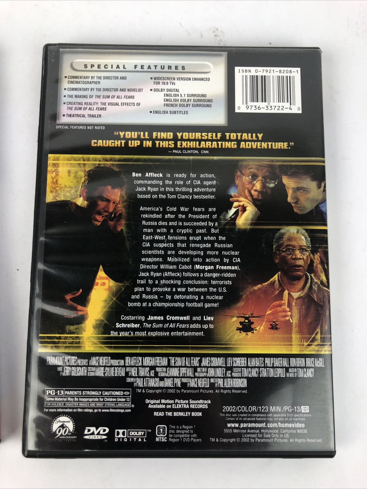 Clear and Present Danger, The Sum of All Fears 2 x DVD Lot *VGC Free Shipping