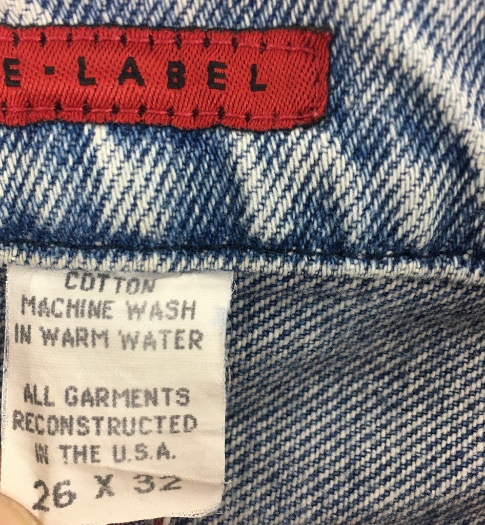 Womens Straight Leg Jeans Blue Zip Fly Mid Wash Ultra Low Rise Pockets Cotton 26