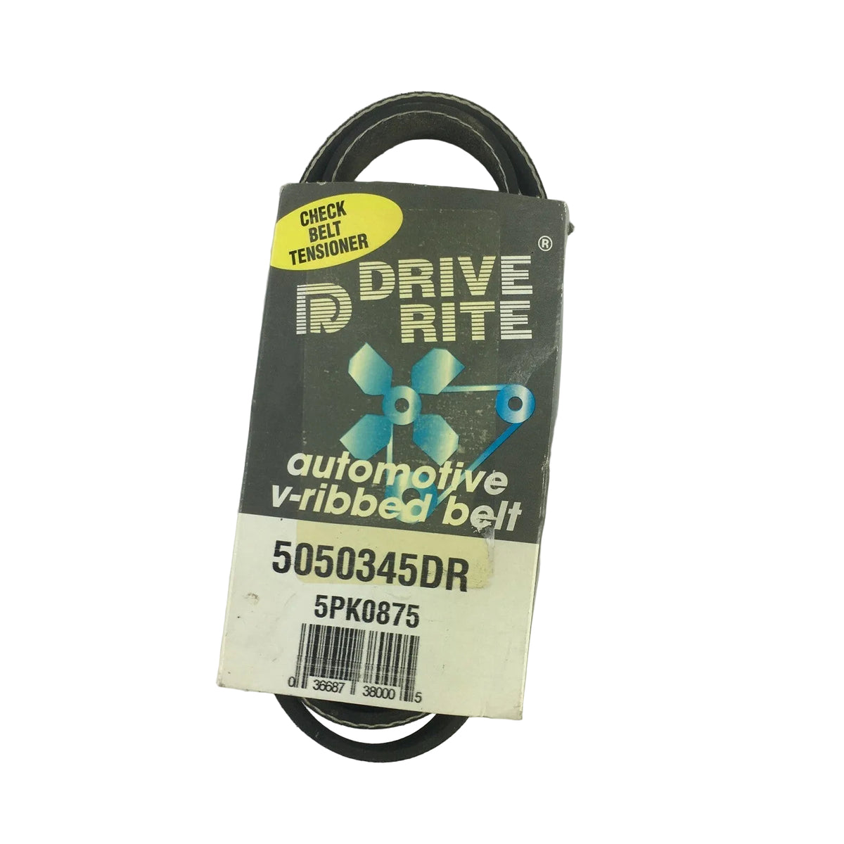 Dayco Drive Rite 5050345DR 5PK0875 automotive V-belt tensioner OEM replacement accessory drive system component.