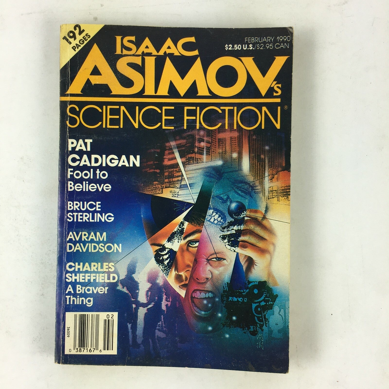 February 1990 Isaac Asimov's Science Fiction Magazine Pat Cadigan Bruce Sterling