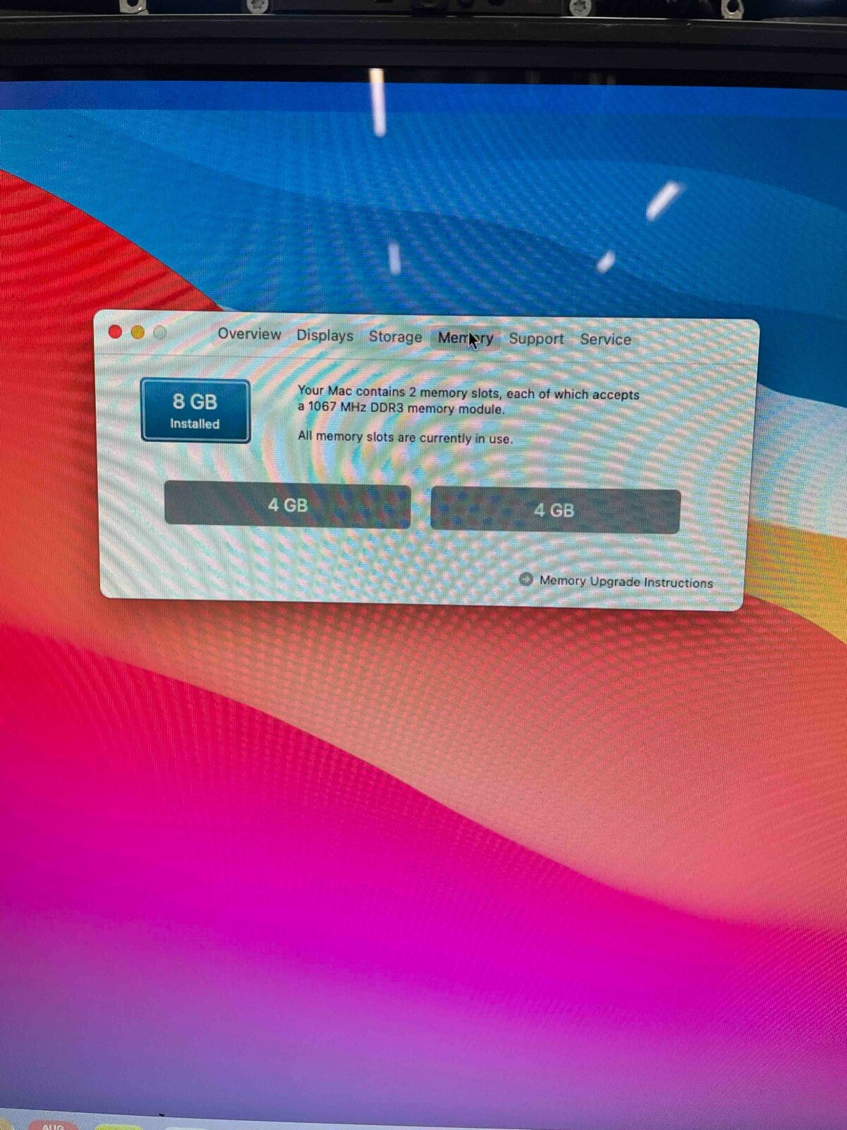 Apple iMac Core 2 Duo 2.26 GHZ - 20" - macOS Big Sur - 8GB RAM - 128 GB SSD HD