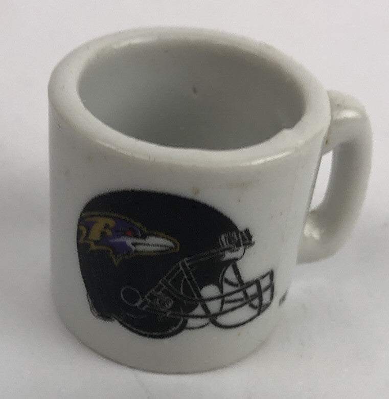 Vintage NFL Mini Coffee Cup Mug Baltimore Ravens 1.25" Collectible Miniature