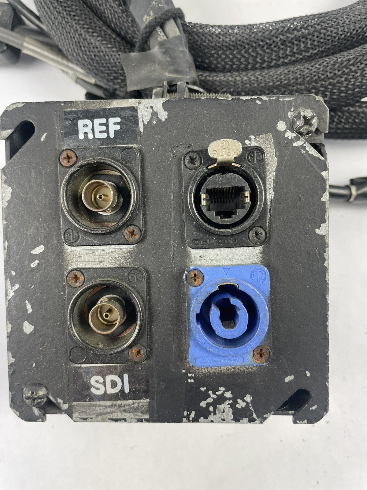 Breakout box Audio Snake 4 inputs Neutrik powerCON 20A EtherCon RJ45 BNC #A