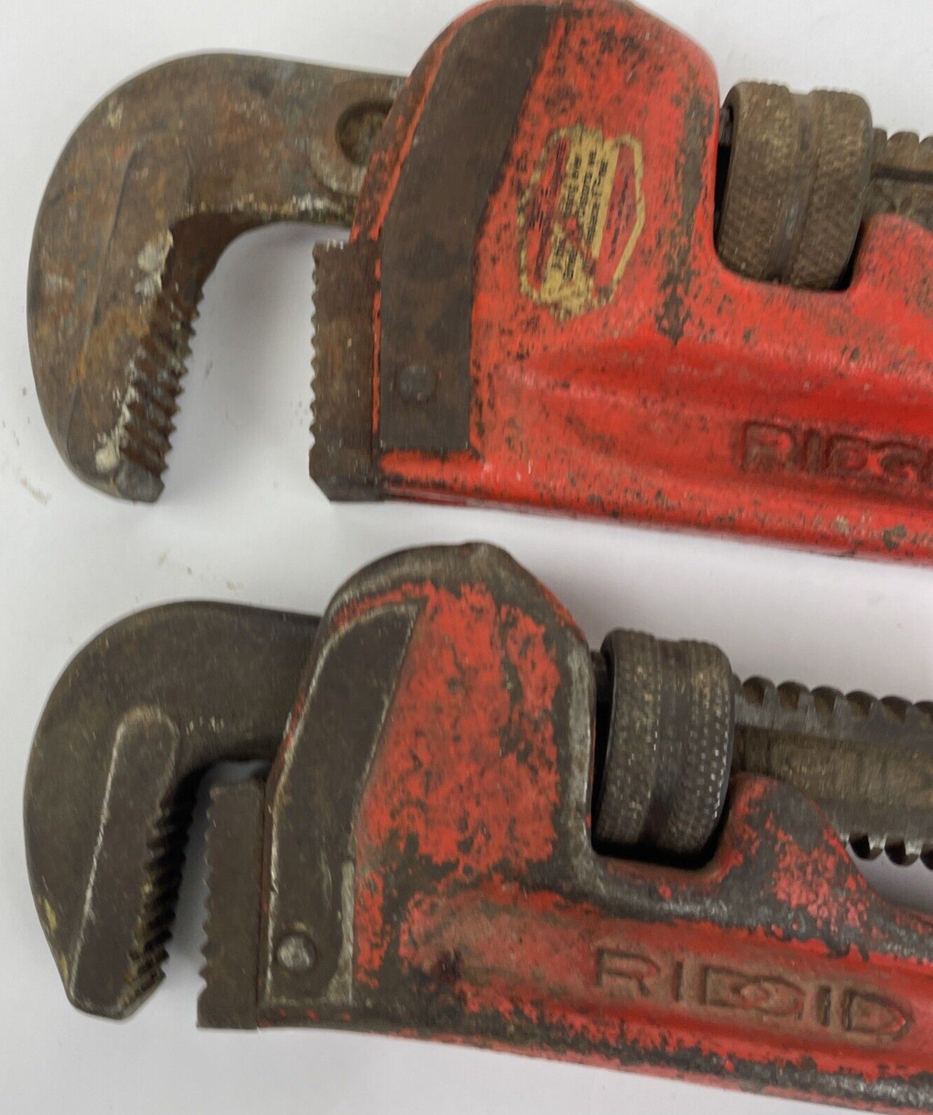 LOT Used Ridgid 18” & 14'' pipe wrenches Ridge Tool Co USA Vintage Tool Lot VGC