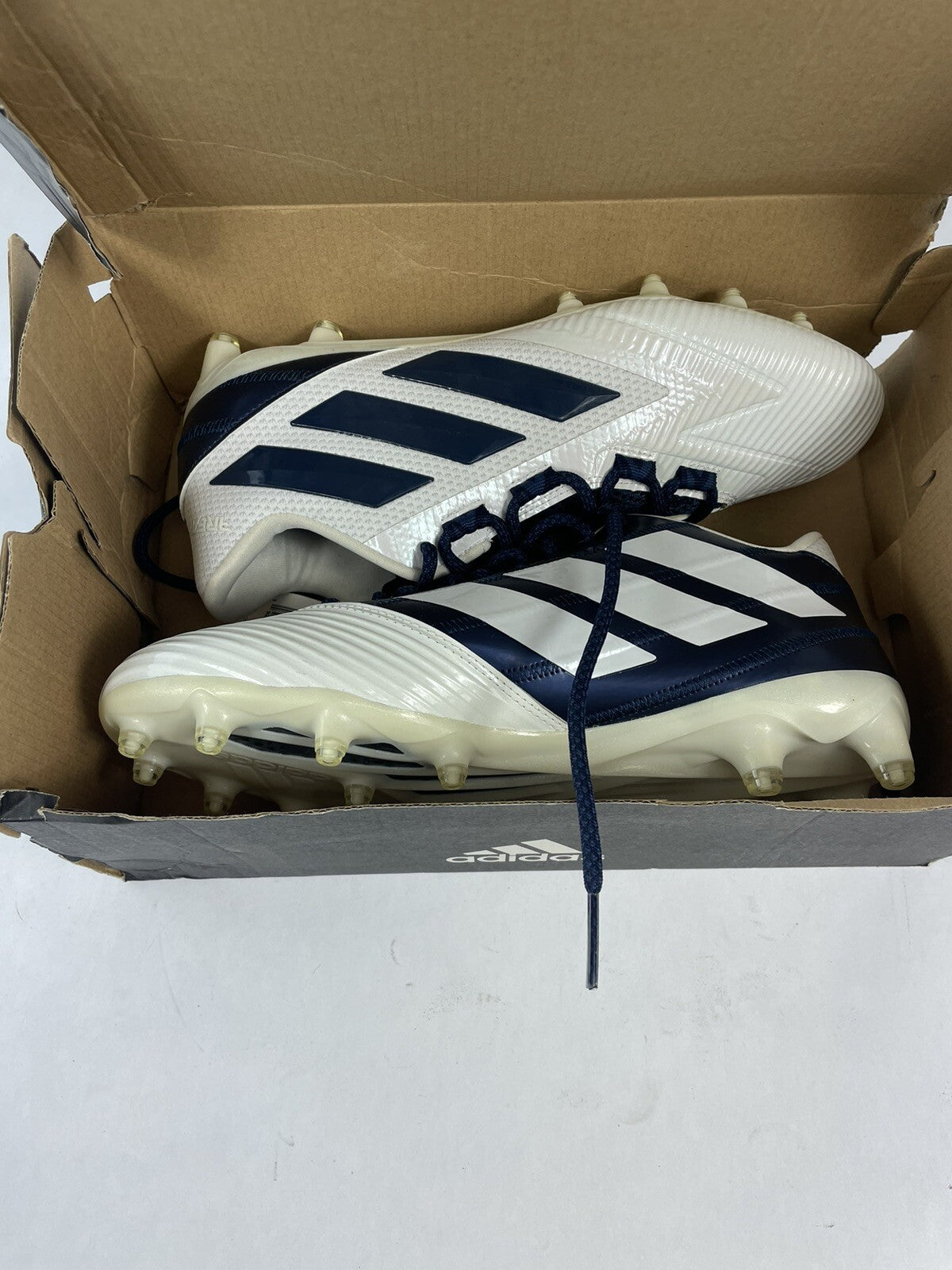 New Men's Adidas Freak X Carbon Low Football Cleats Size 10 Blue/White 3 Stripe