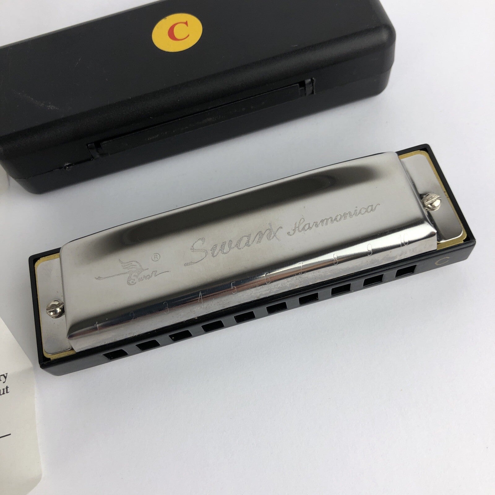 Swan Blues Power 10 Hole C Key Harmonica With Case + Instructions VGC Condition