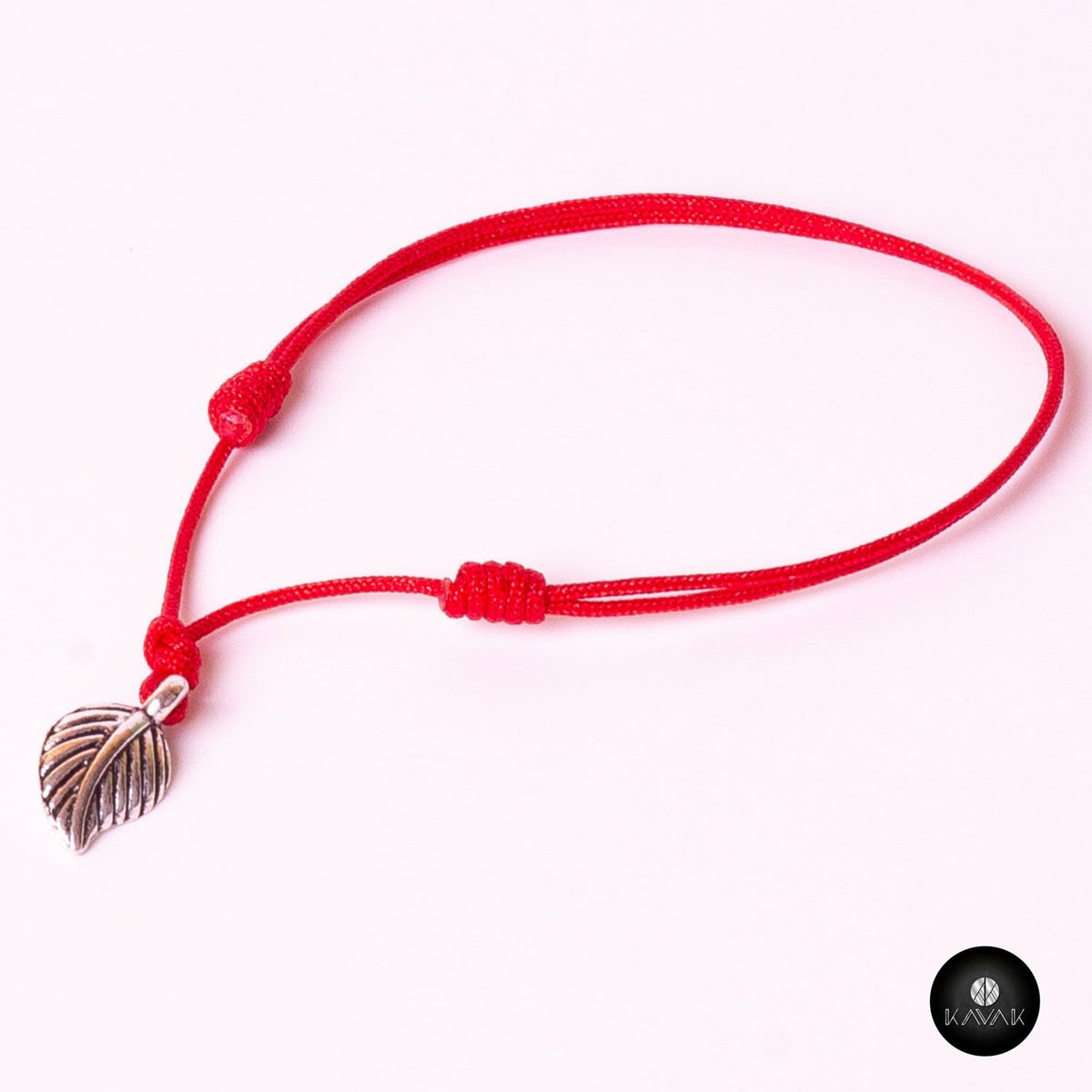 Kavak handmade silver plated hanging leaf adjustable women's bracelet