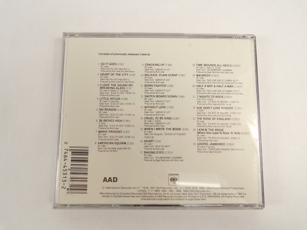 Basher The Best Of Nick Lowe So It Goes American Squirm Cracking Up CD#50