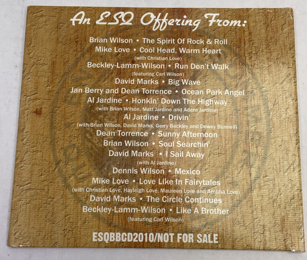 Endless Summer Quarterly " The Boys of Summer " 2010 Limited Edition Audio CD