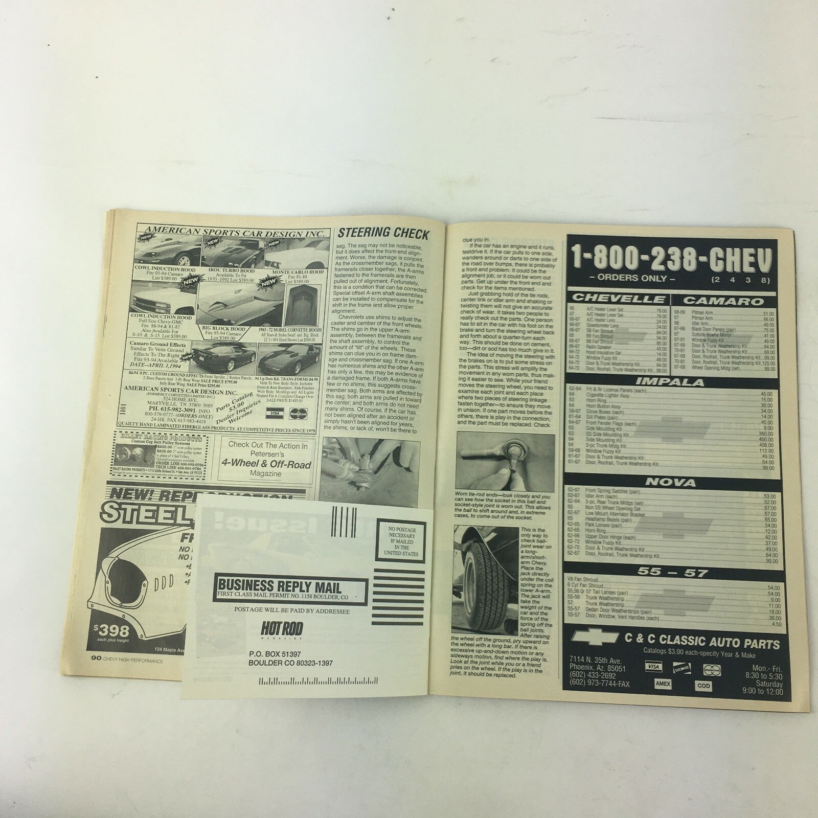 March 1995 Chevy High Performance Magazine Street Outlaw Cruise 50 Hot Head Tips