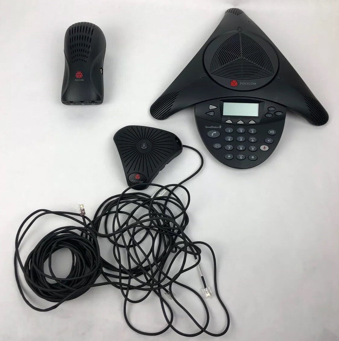 Polycom SoundStation2 Conference Phone 2201-16000-601 With Wall Module & Cables