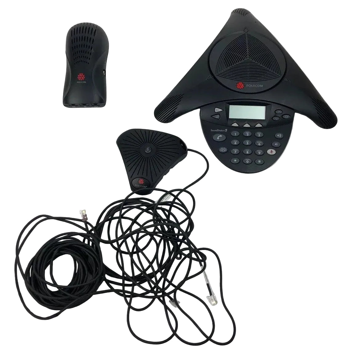Polycom SoundStation2 conference phone 2201-16000-601 wall module cables
