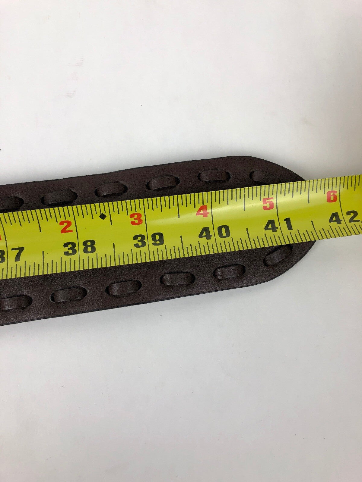 Women's Cognac Brown Genuine Leather Braided Woven Belt Size ML See Images