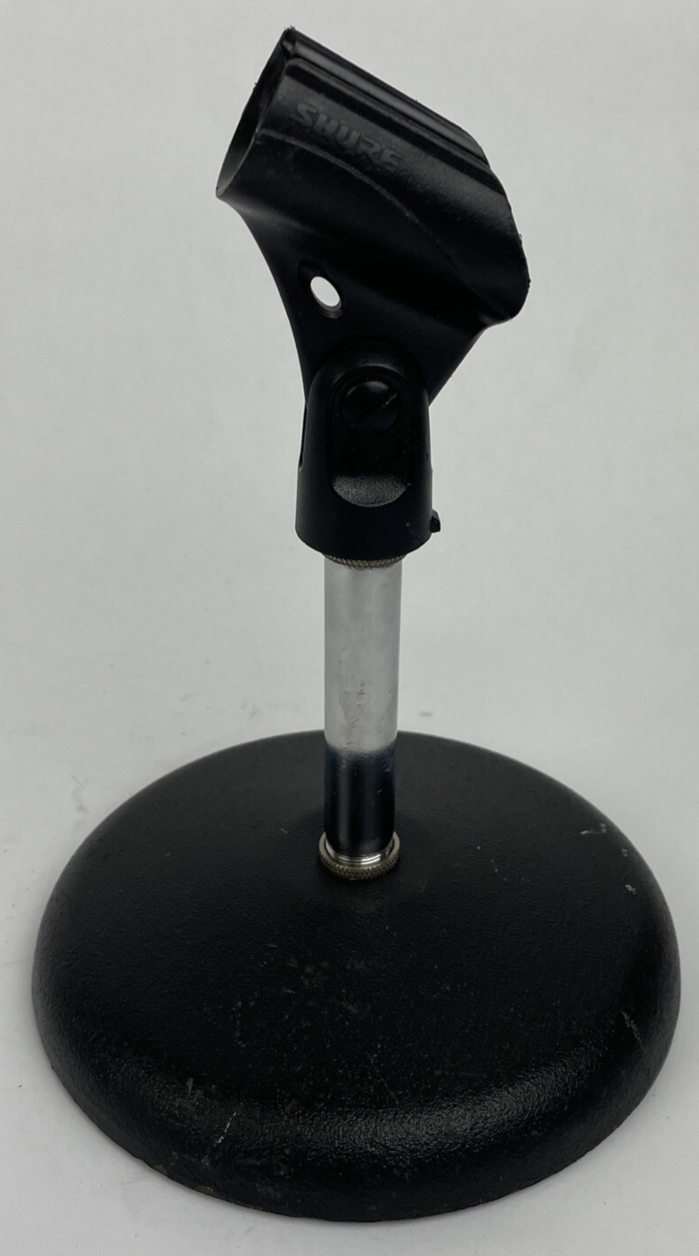 Vintage OEM Atlas DS-5 Microphone desk stand D7-5 DS-10 w Shure Mic Clip 5