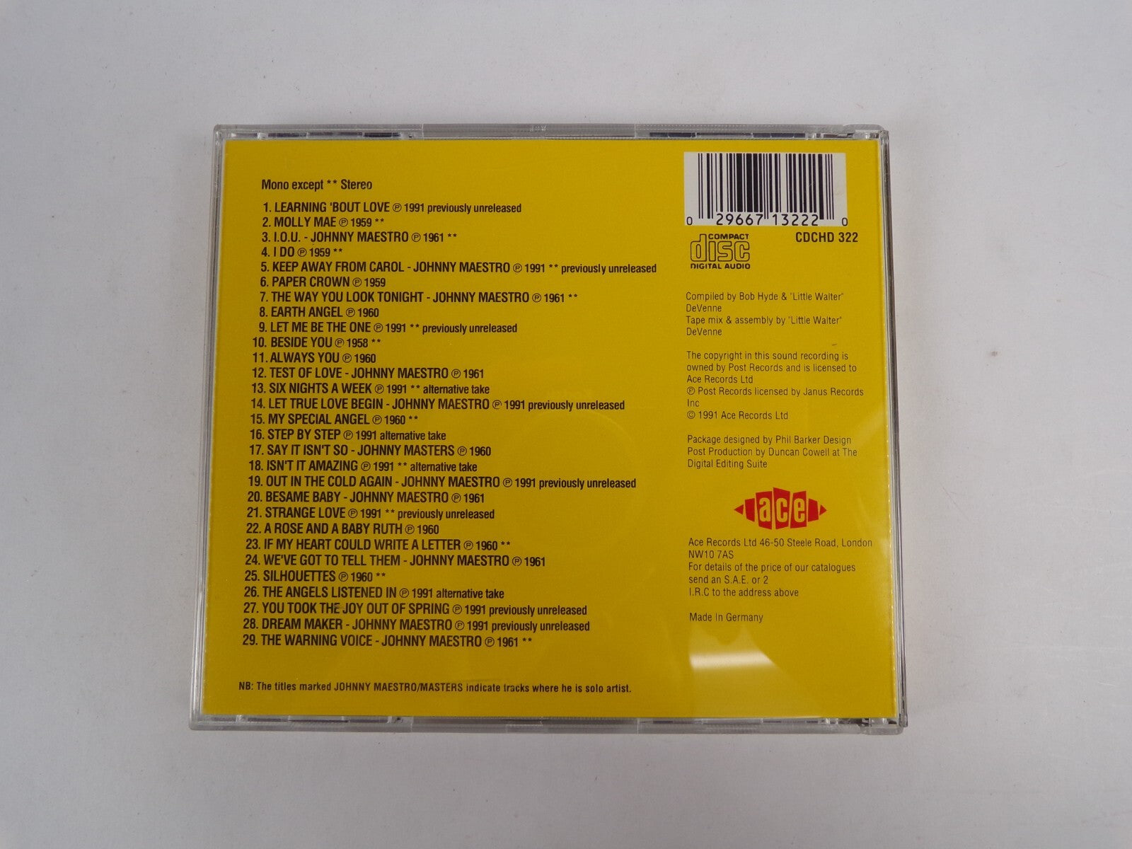 The Best Of The Rest Of The Crests Johnny Maestro CD #12