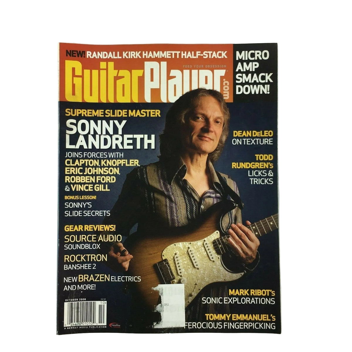 October 2008 Guitar Player Magazine Sonny Landreth Dean Deleo Eric Johnson Tommy