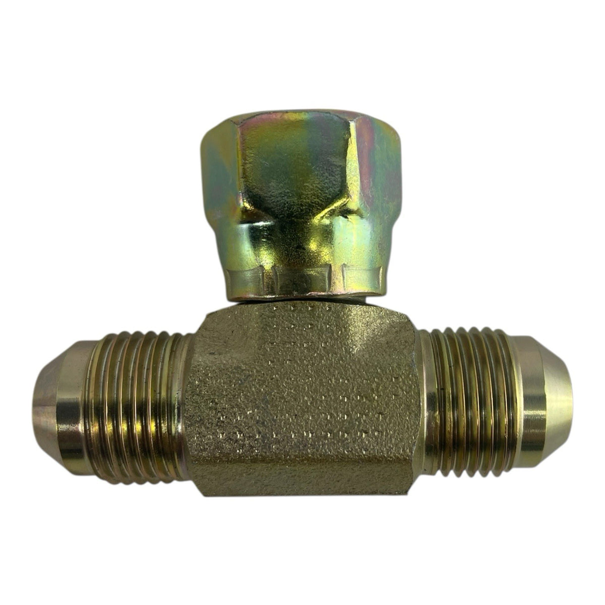 1/2" JIC Swivel Nut Branch #8 Tee 3/4"-16 thread Male x Female hydraulic fitting