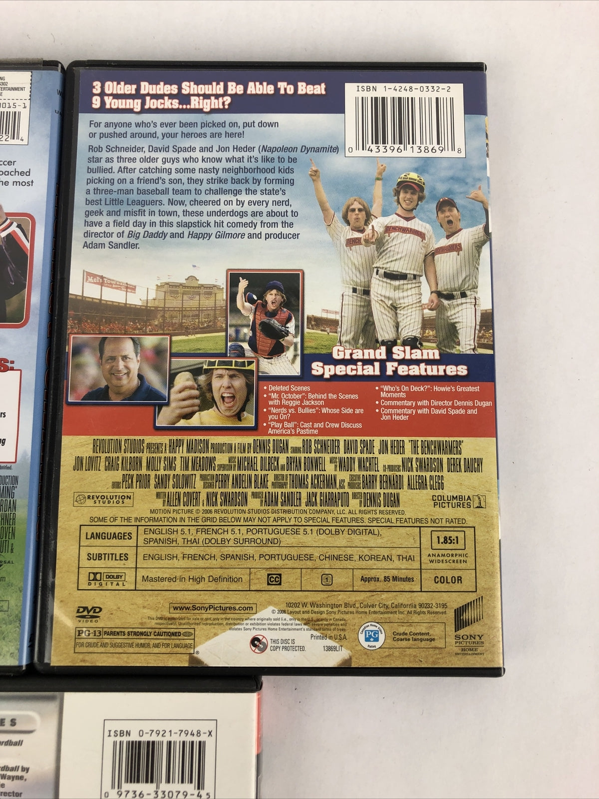 Lot of 3 Silly Funny Sports Movies (DVD) Bundle Benchwarmers Kicking & screaming