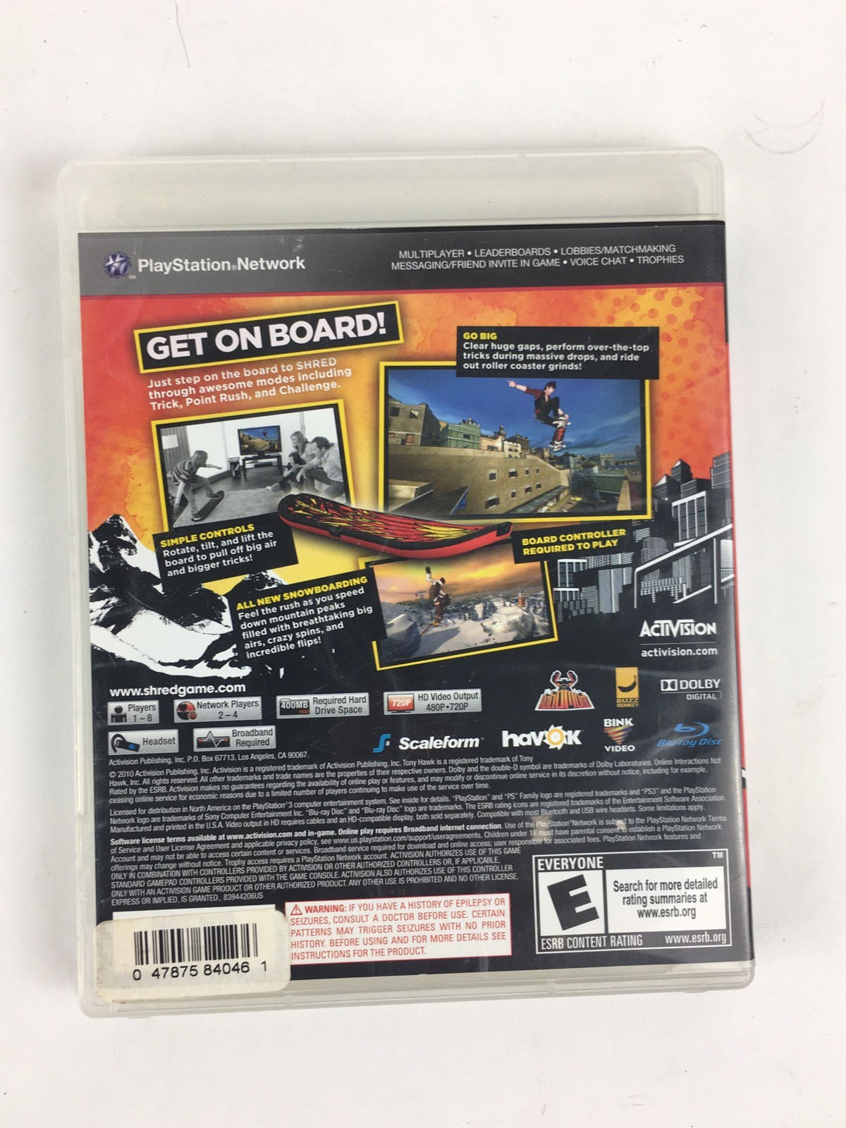 Tony Hawk: Shred - Playstation 3 Game