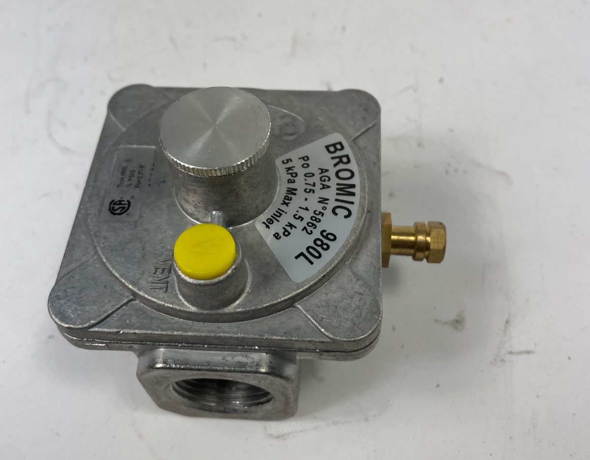 Bromic 980L natural gas regulator Maximum inlet pressure is 5 kPa.