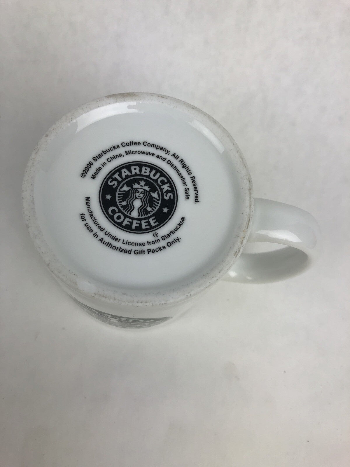 White Starbucks Coffee Mug Mermaid Logo 5” Tall 12 oz Tea Cup Latte 2006
