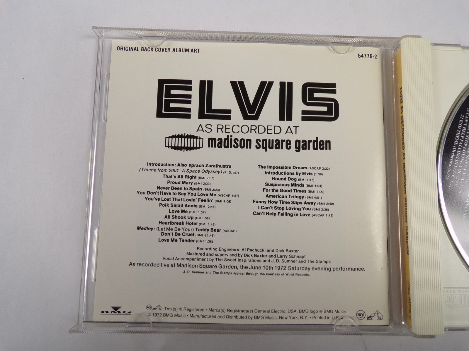Elvis As Recorded At Masidon Square Garden That's All Right Proud Mary CD#59