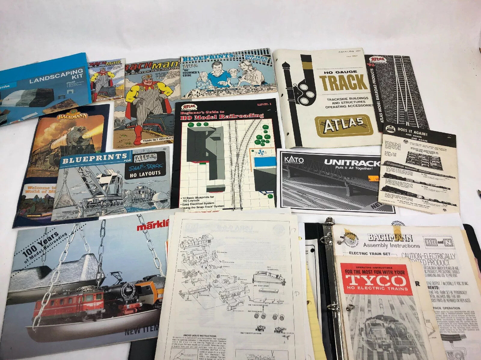 Vintage 60’s Atlas Train Blueprints for Snap-Track HO Layouts Booklets Bach Man