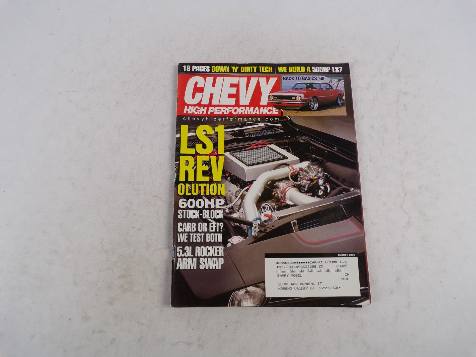 August 2005 Chevy High Performance LS1 Rev Olution 18 Pages Down 'N' Dirty Tech